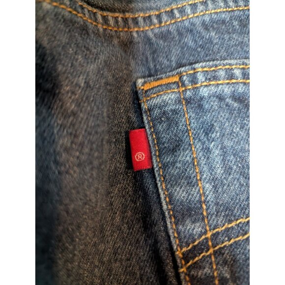 VTG Levis 501 38x32 Rare Blank Red Tab Trademark “R” Dark /Med Wash Blue Jeans - Picture 2 of 12